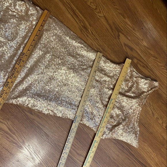 Vintage 90’s Y2K Gold Sequin Gown Homecoming Dress Cowl Backless Dress Prom - Picture 11 of 16